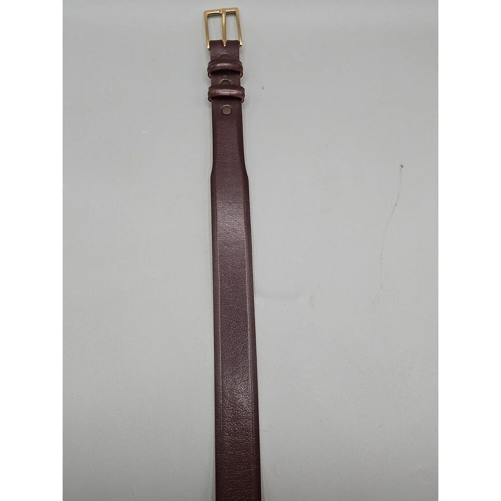 Men's Brown Asian Buffalo Crescent Belt Handcrafted In USA Brass Buckle 37